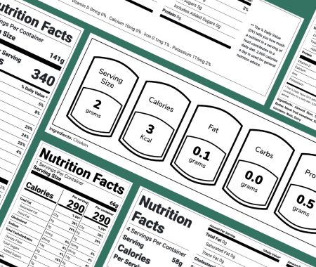 different formats of nutrition facts labels