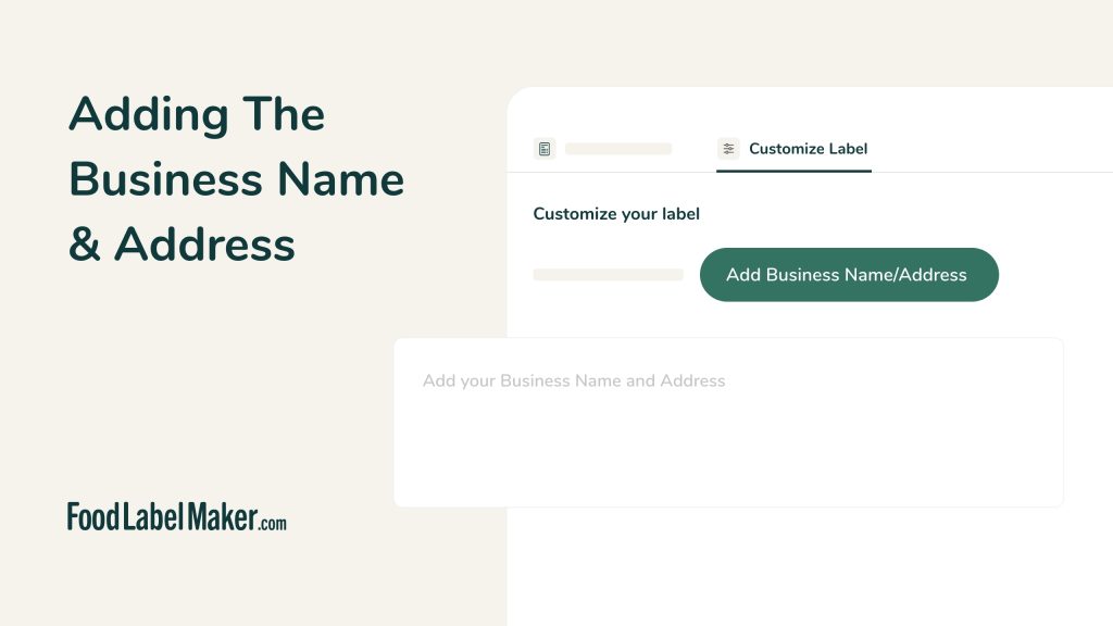 Adding Your Business Name and Address