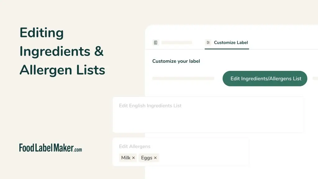 Editing Ingredients & Allergen Lists