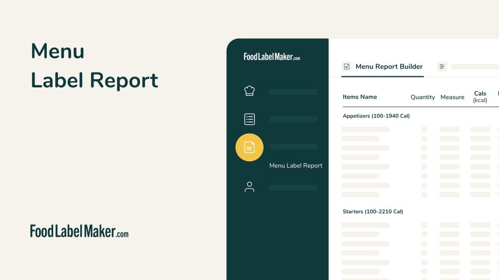 Menu Label Report